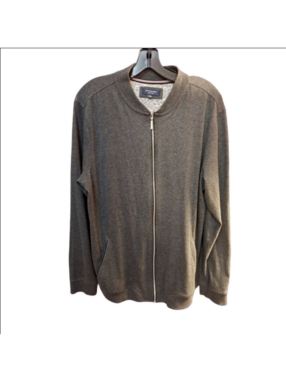 Men's Britches Sport Grey Zip-up Jacket. Zip Geo Shaped Design Liner. Size Large